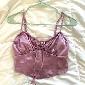 XS LA hearts corset crop top